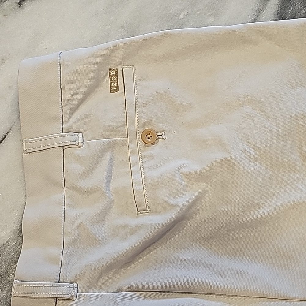 Izod 38x30 Sand Chinos With Pockets Casual Comfort Coastal Beach Fun - Picture 5 of 7